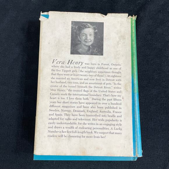 A Lucky Number Book Hardcover Vintage 1957 1st Edition w/ Jacket by Vera Henry - Picture 2 of 16